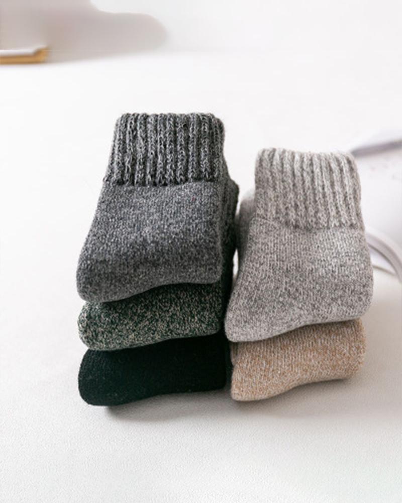 Winter Solid Color Thick Socks
