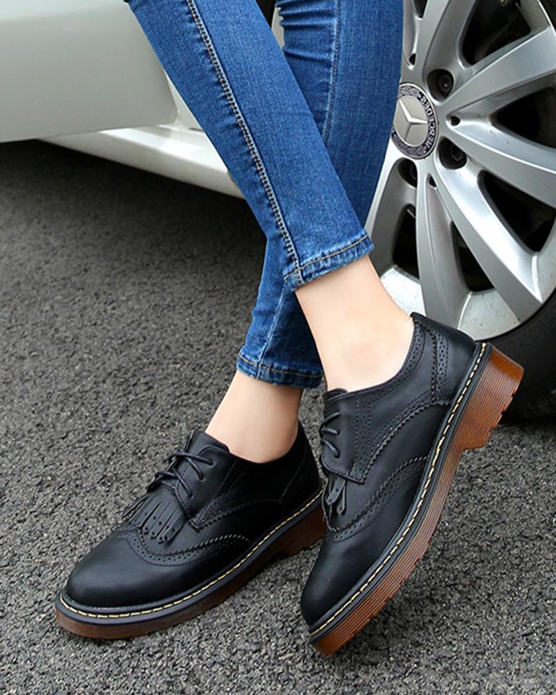 Tassel Lace-Up Oxfords
