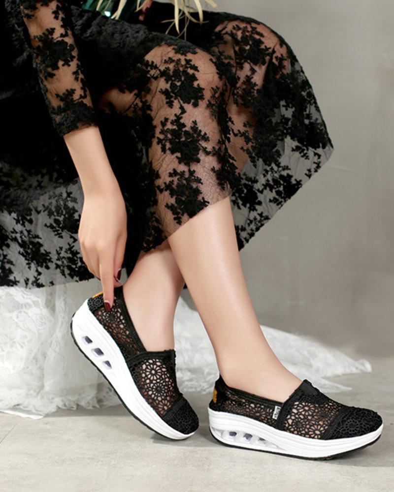 Outlet26 Lace Breathable  Rocking shoes black
