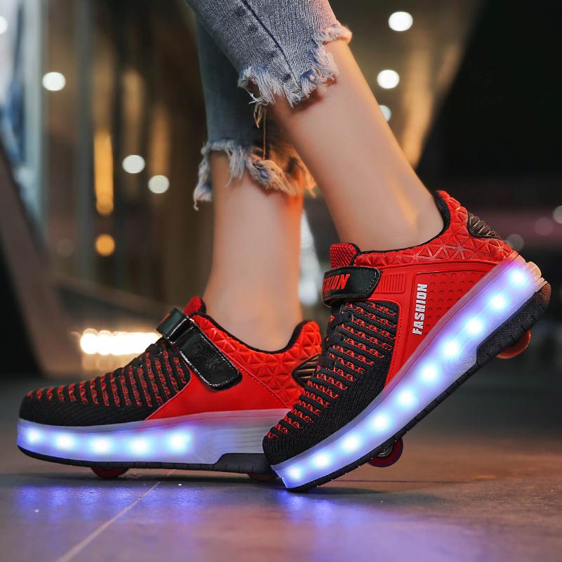 Light Up Roller Shoes Wheeled LED - kids