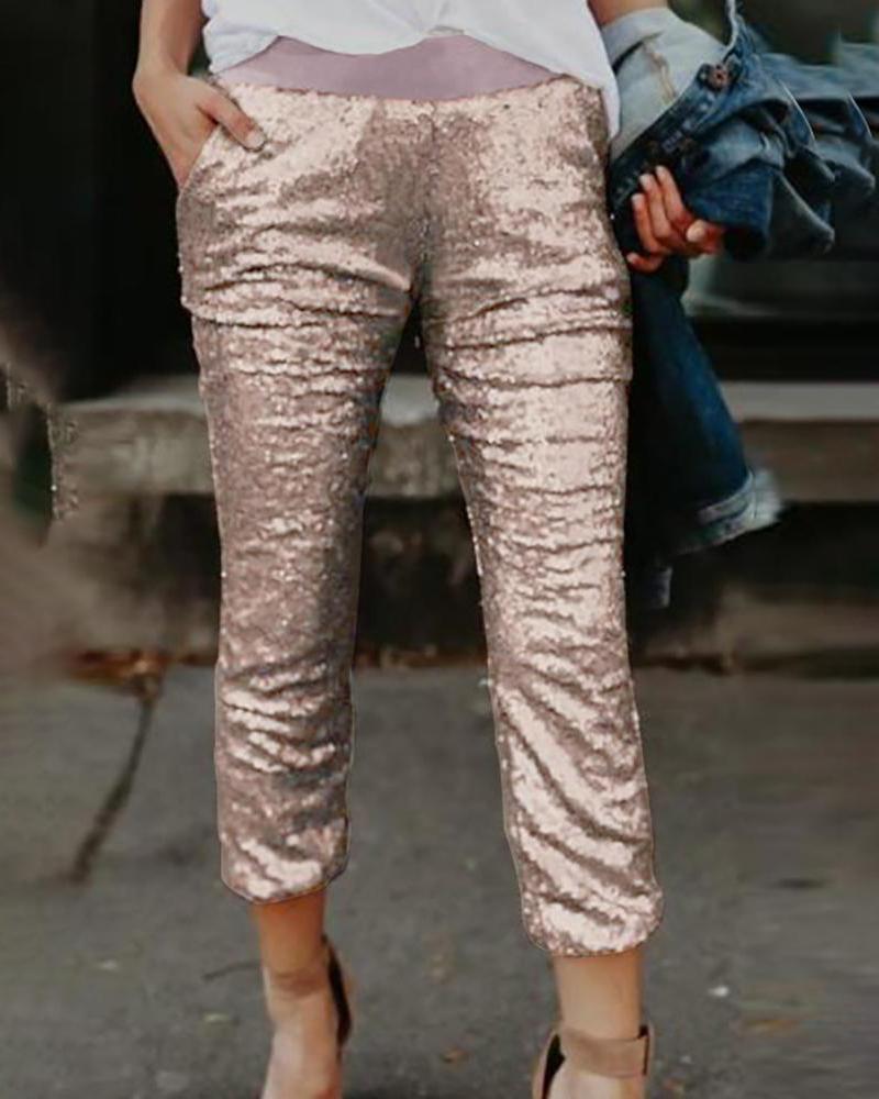 Sexy Patchwork Sequins Pants