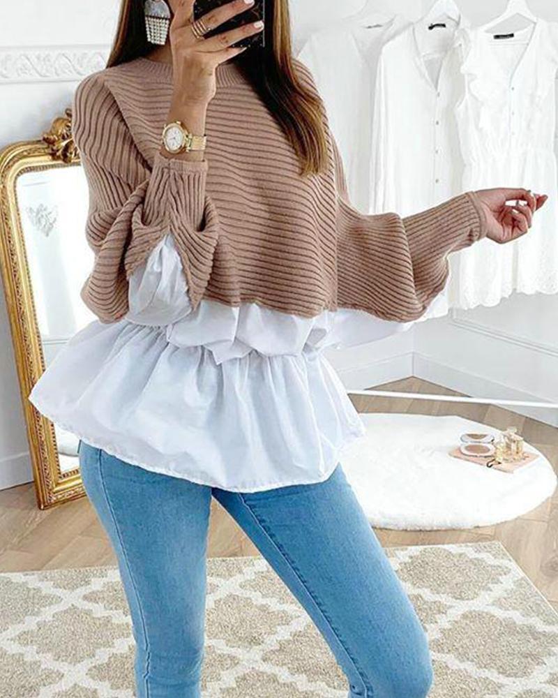 Outlet26 Cross Color Knitted Lounge Top coffee