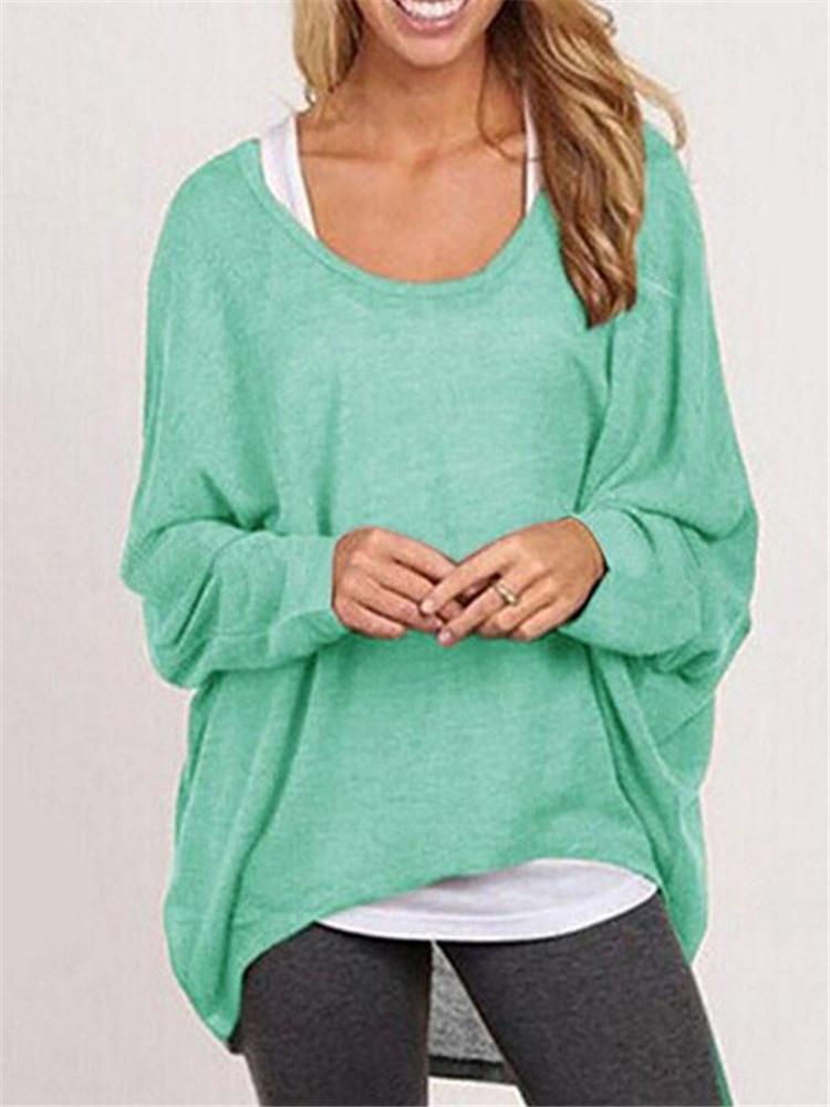 Fall Fashion Women's Long Sleeve Solid Color Woolen Sweater Plus Size Casual Tops Loose T-shirt Pullovers