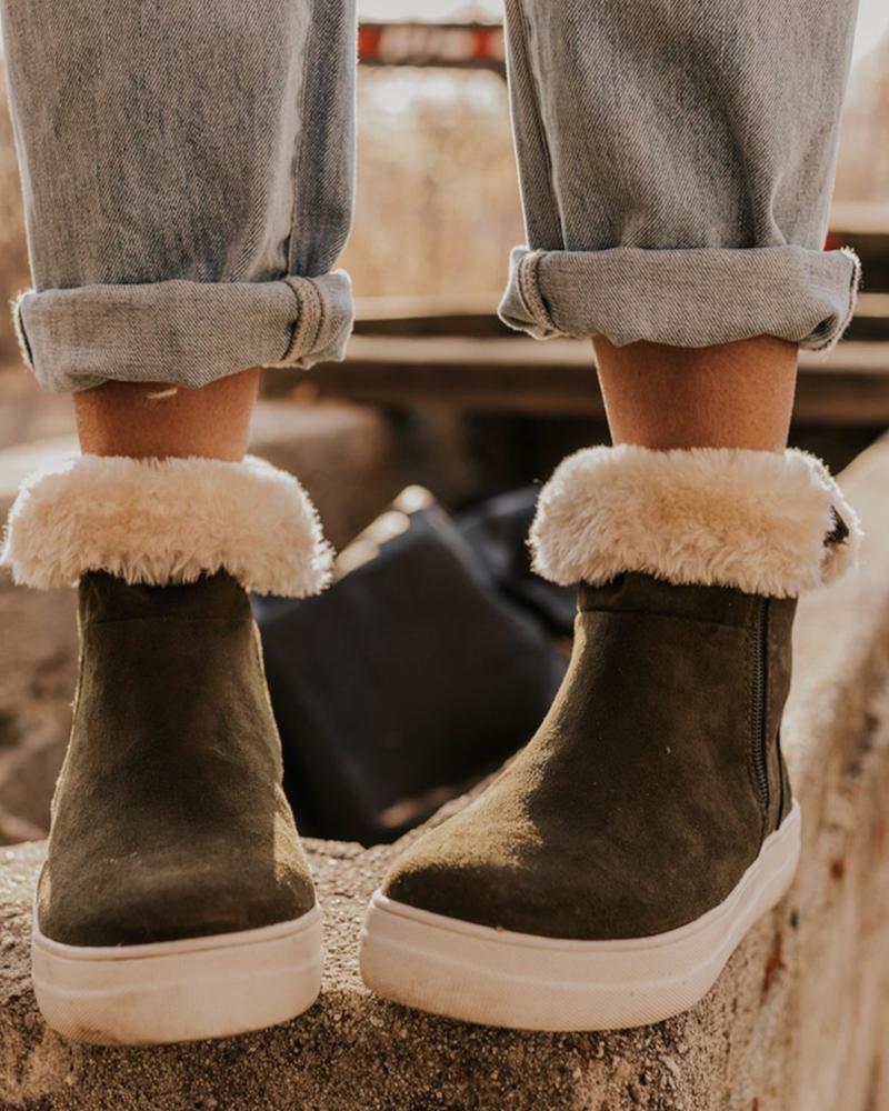 Faux Fur Lined Casual Winter Boots