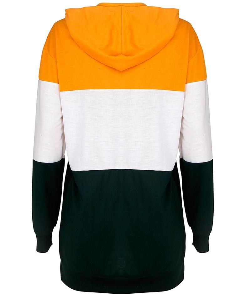 Contrast Style Casual Hoodie Sweatshirt