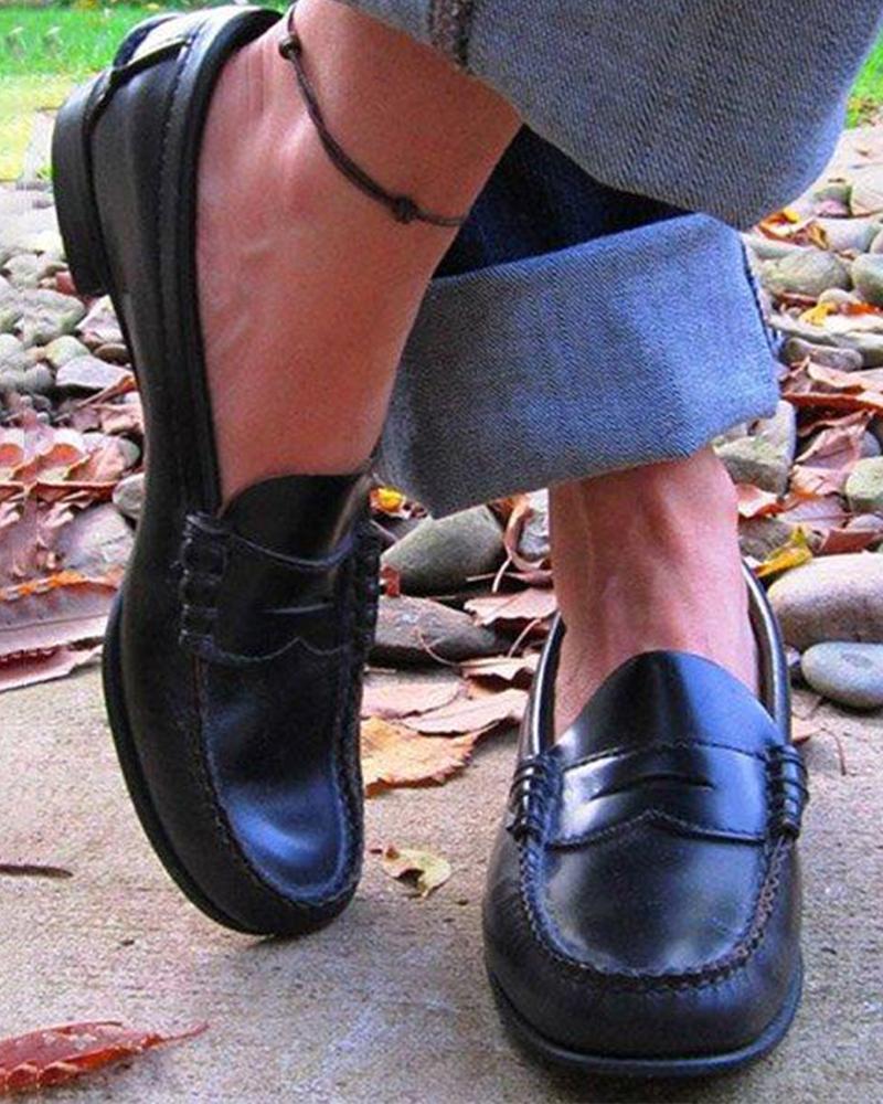 Vintage Faux Leather Loafers