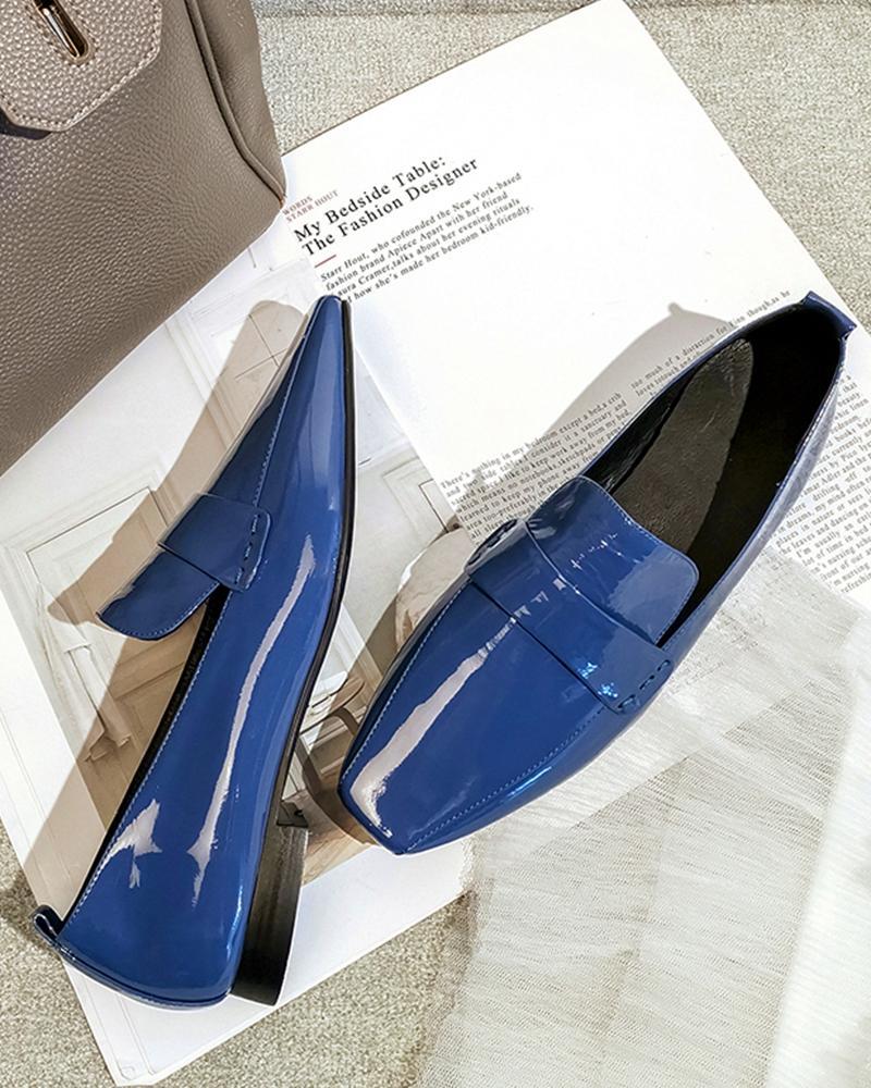 Polished Square Toe Loafers