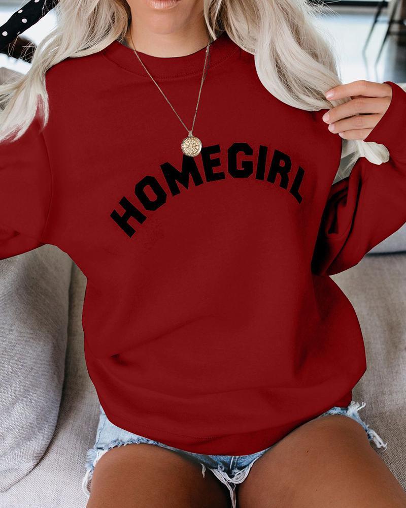 Homegirl Letter Print Sweatshirt
