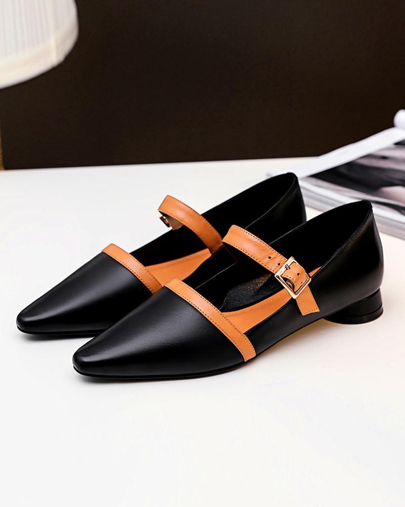 Pointed Toe Belt Mary Janes