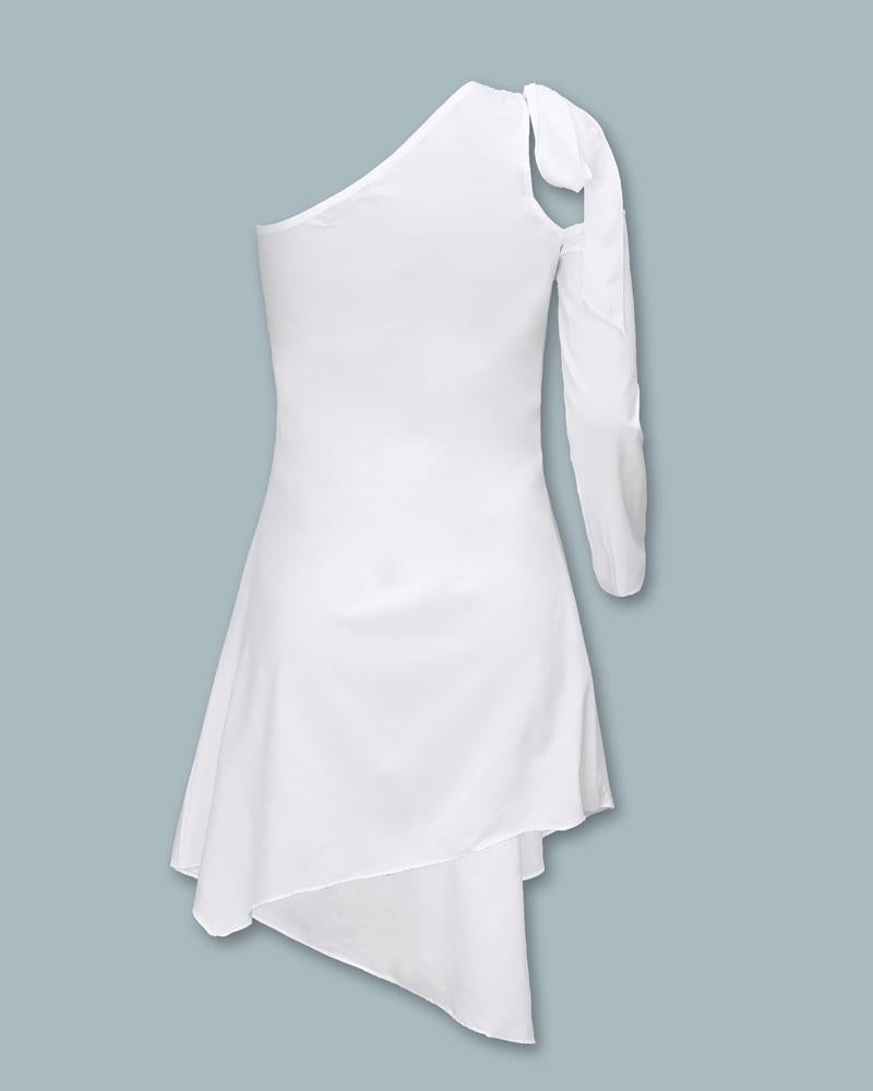 Cutout One Sleeve Irregular Hem Casual Dress