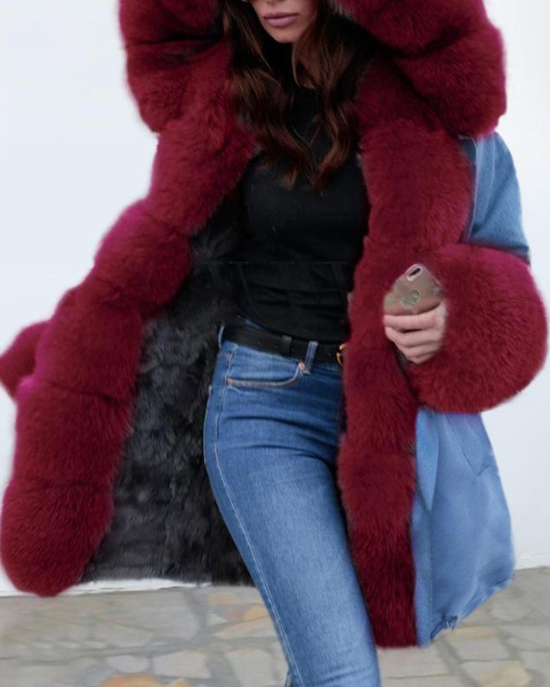 Faux Fur Hooded Winter Coat