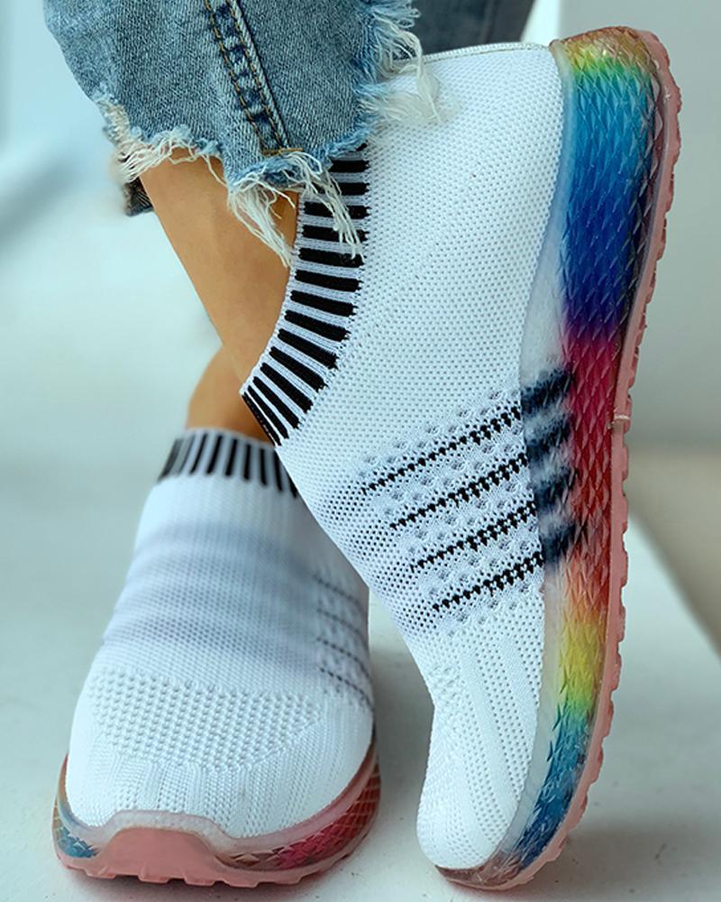 Striped Breathable Casual Sneakers