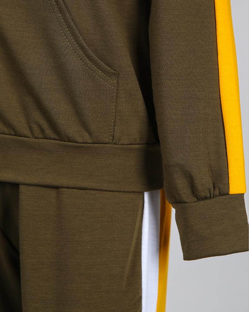 Styleblock Drawstring Design Zipped Top & Pant Sets
