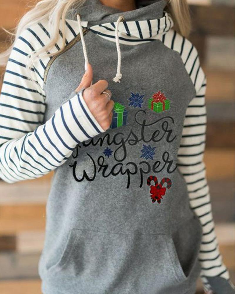 Christmas Snowflake Printing Long Sleeve Sweatshirt