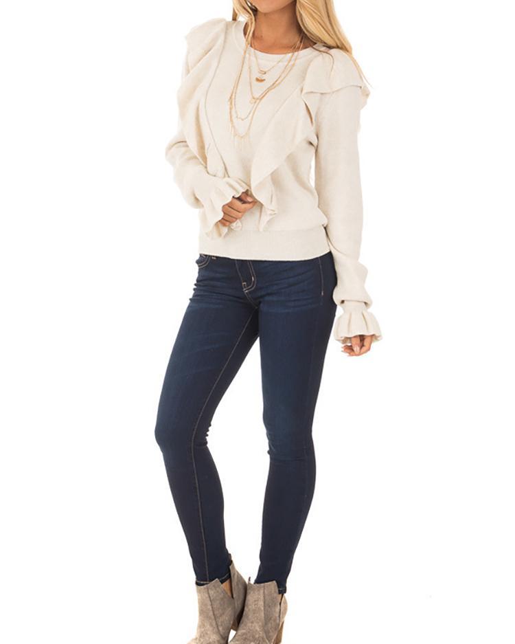Fashion Frilled Casual Blouse