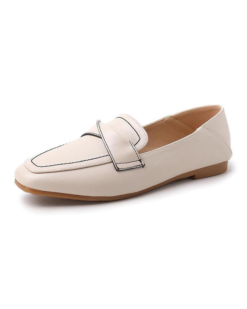 Contrast Seam Loafers