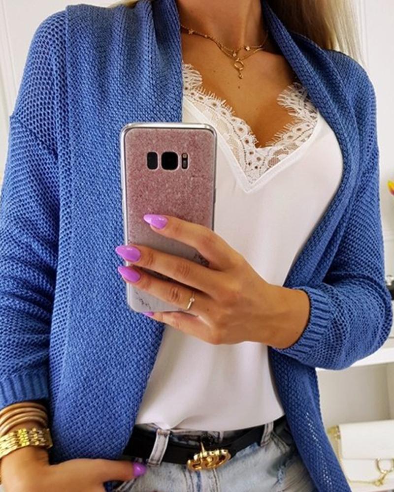 Casual solid Style sweater cardigan coat