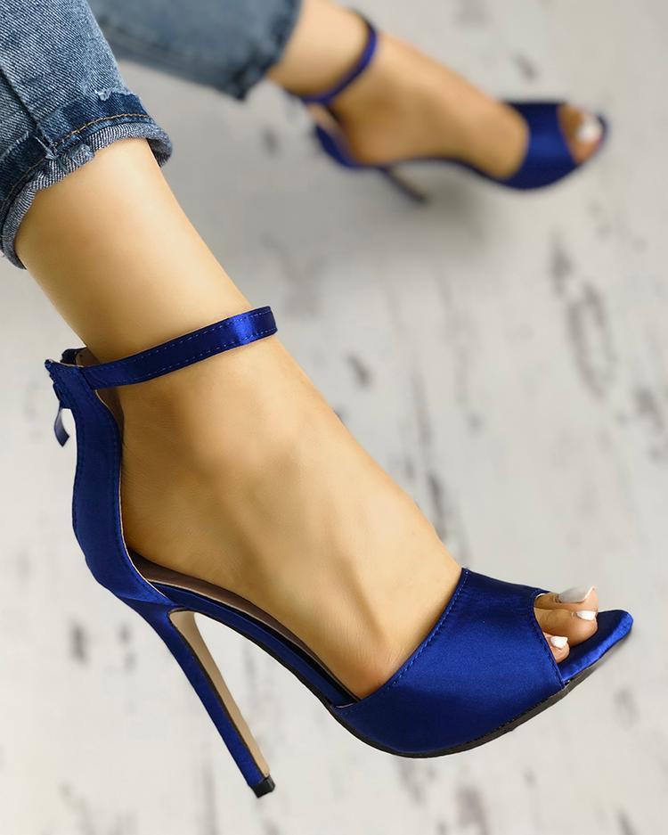 Sexy Open Toe Strap Anklet Heeled Sandals