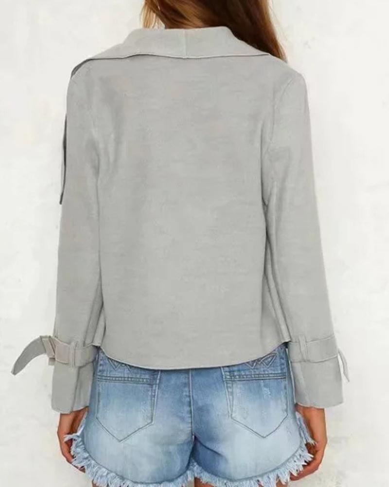 Solid Open Front Draped Jacket