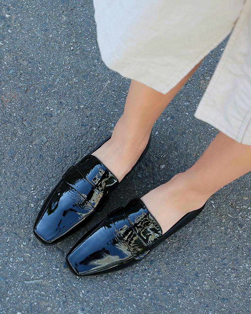Polished Square Toe Loafers