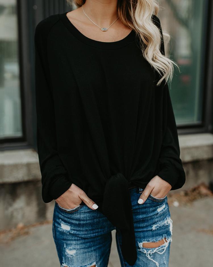 Fashion Knotted Casual Blouse