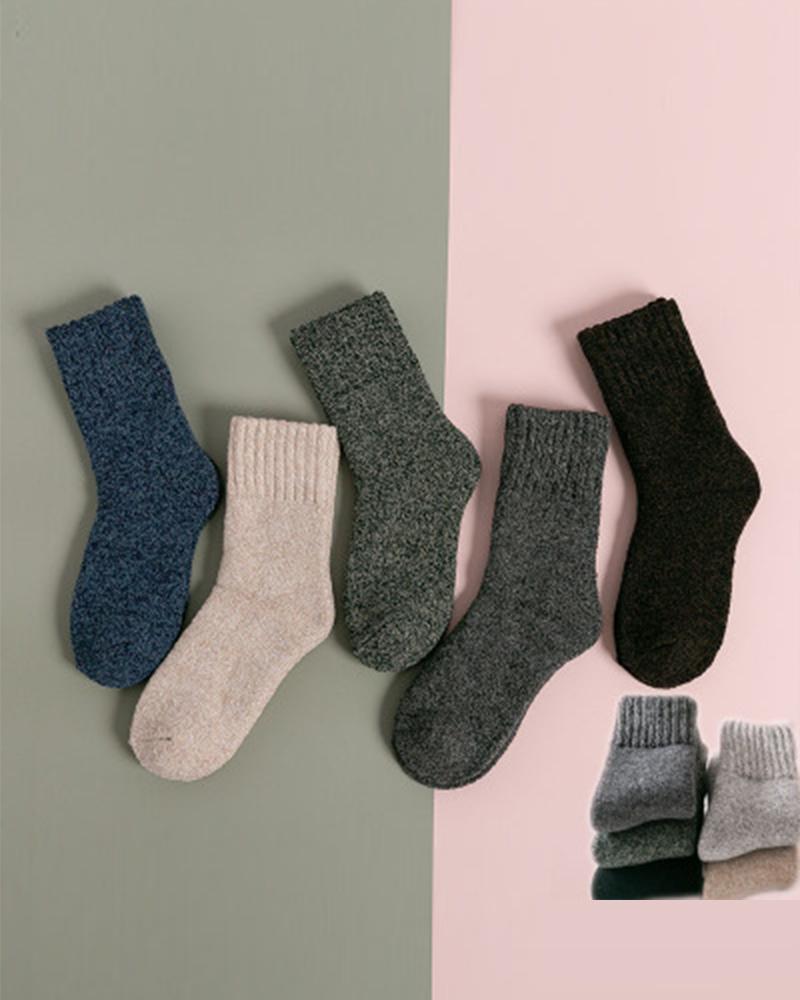 Winter Solid Color Thick Socks