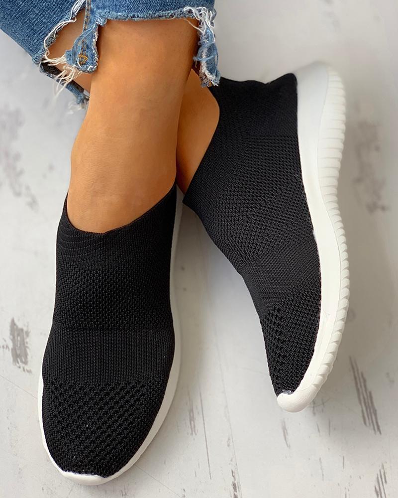 Colorblock Breathable Casual Flat Sneakers