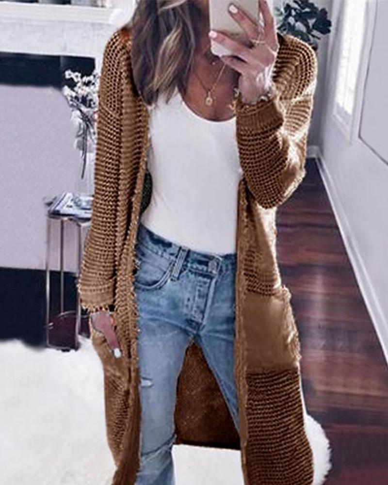 Fashion Women's Long Sleeve Solid Color Cardigan Jacket Casual Knit Sweater Jacket