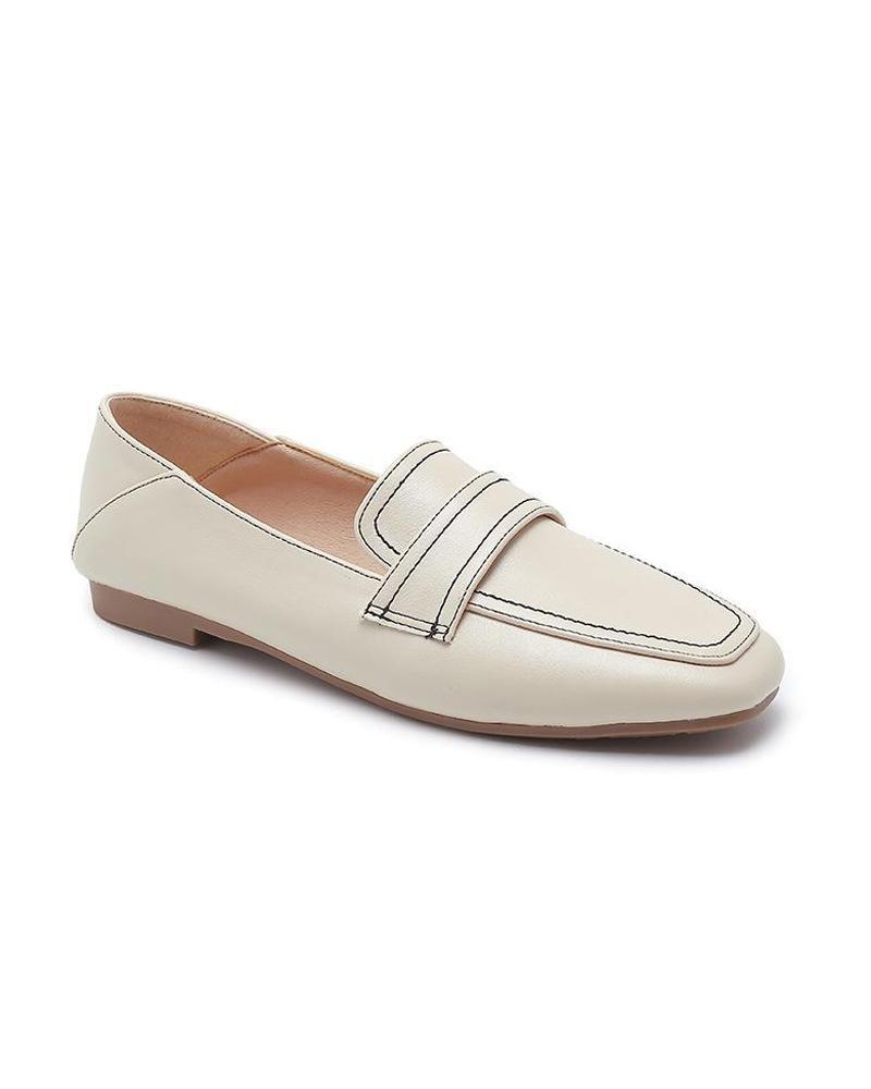 Leather Square Toe Loafers