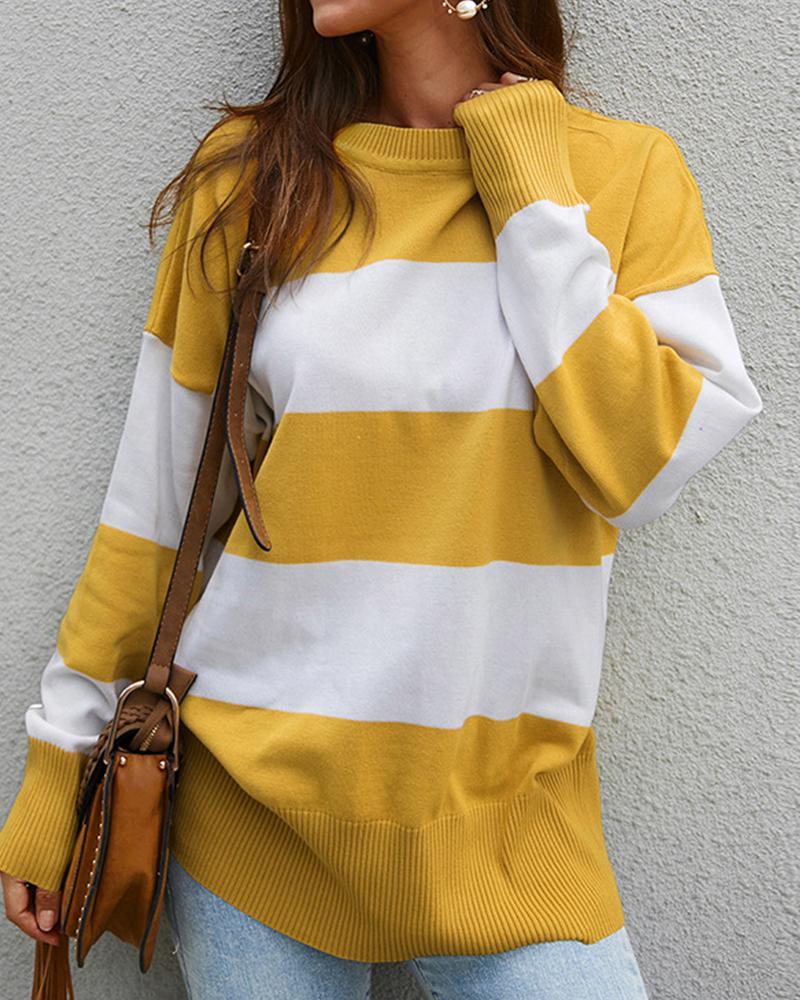Outlet26 Two-Tone Colorblock Sweater yellow