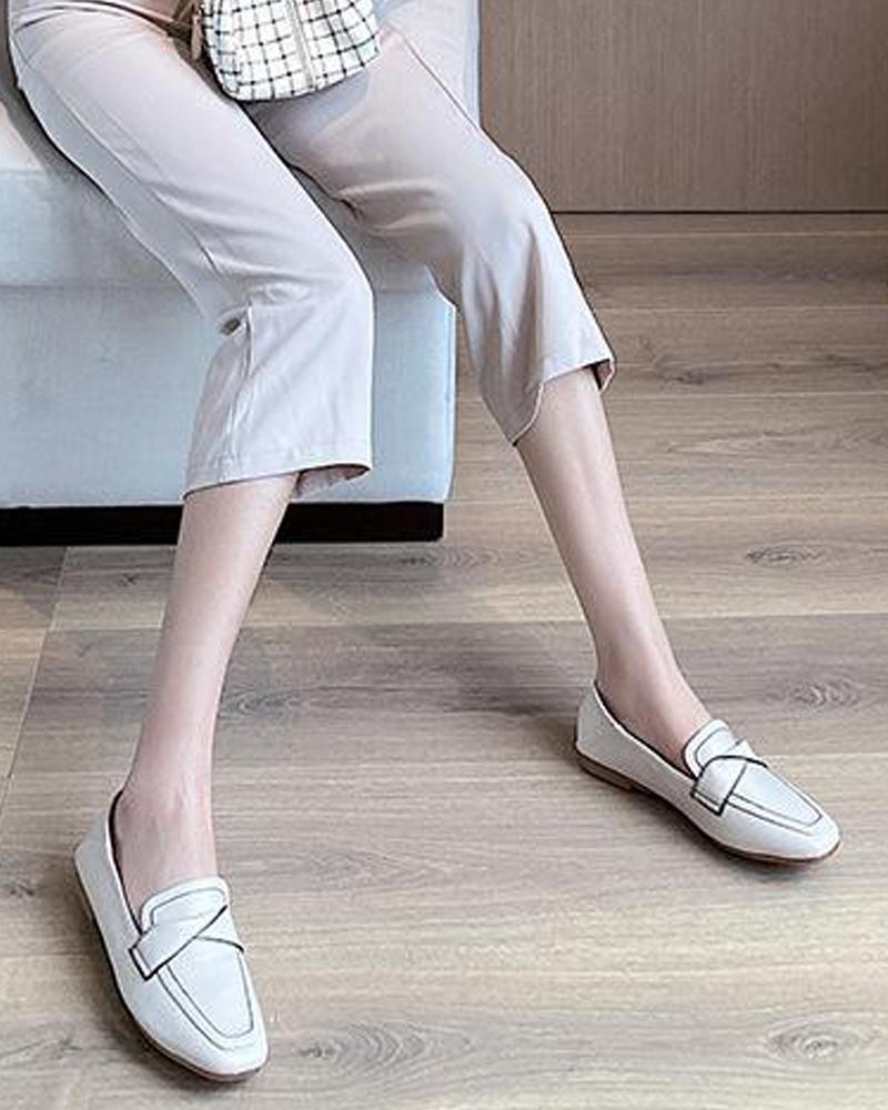 Contrast Seam Loafers