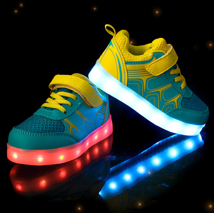 USB Charging LED Colorful Light Up sneakers - kids