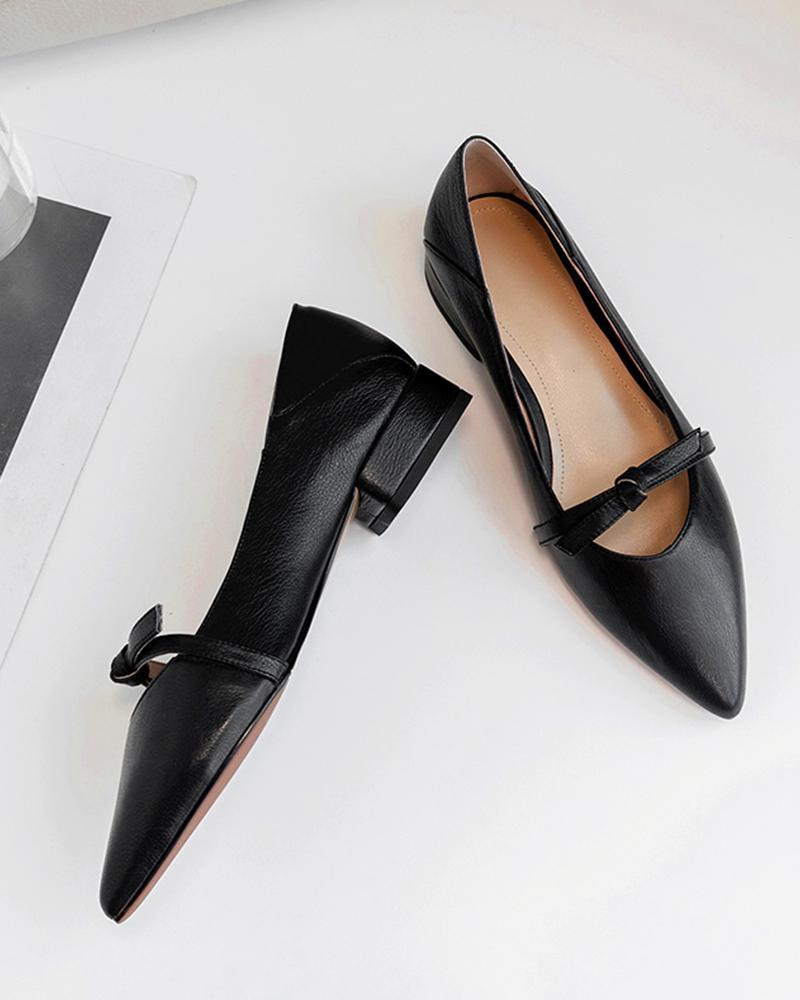 Pointed Toe Tie Detail Loafers