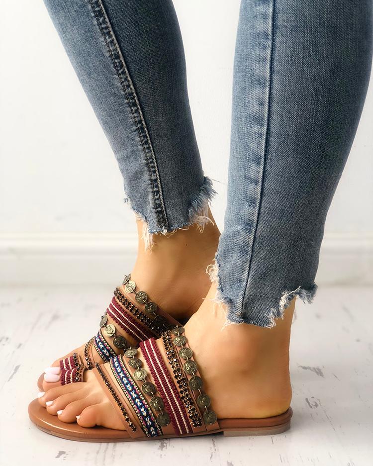 Ethnic Style Toe Post Sandals