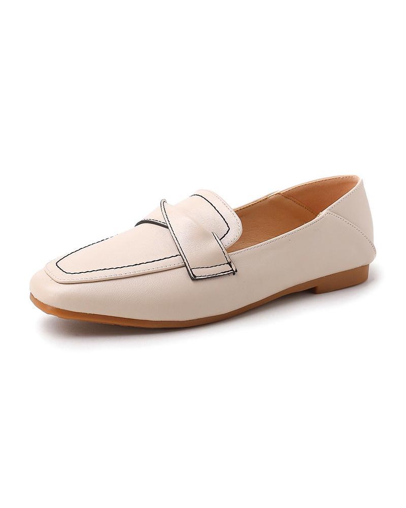 Faux Leather Slip On Loafers