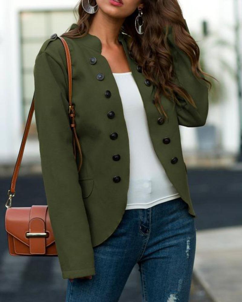 Stand Collar Long Sleeve Jacket