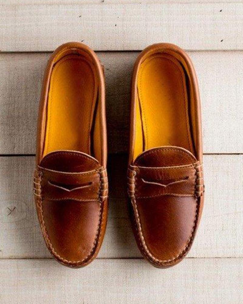 Vintage Faux Leather Loafers