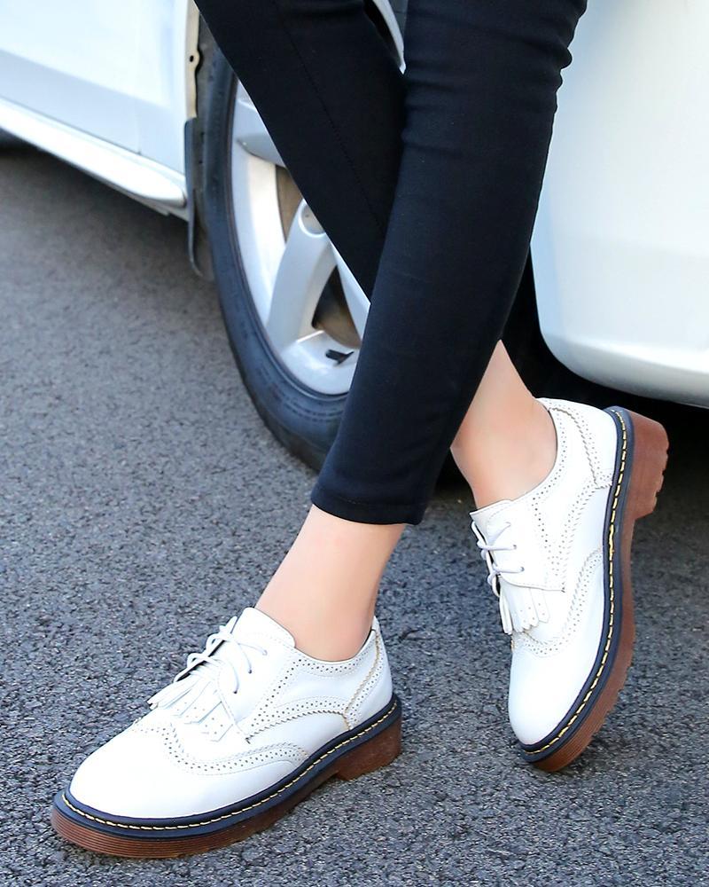 Tassel Lace-Up Oxfords