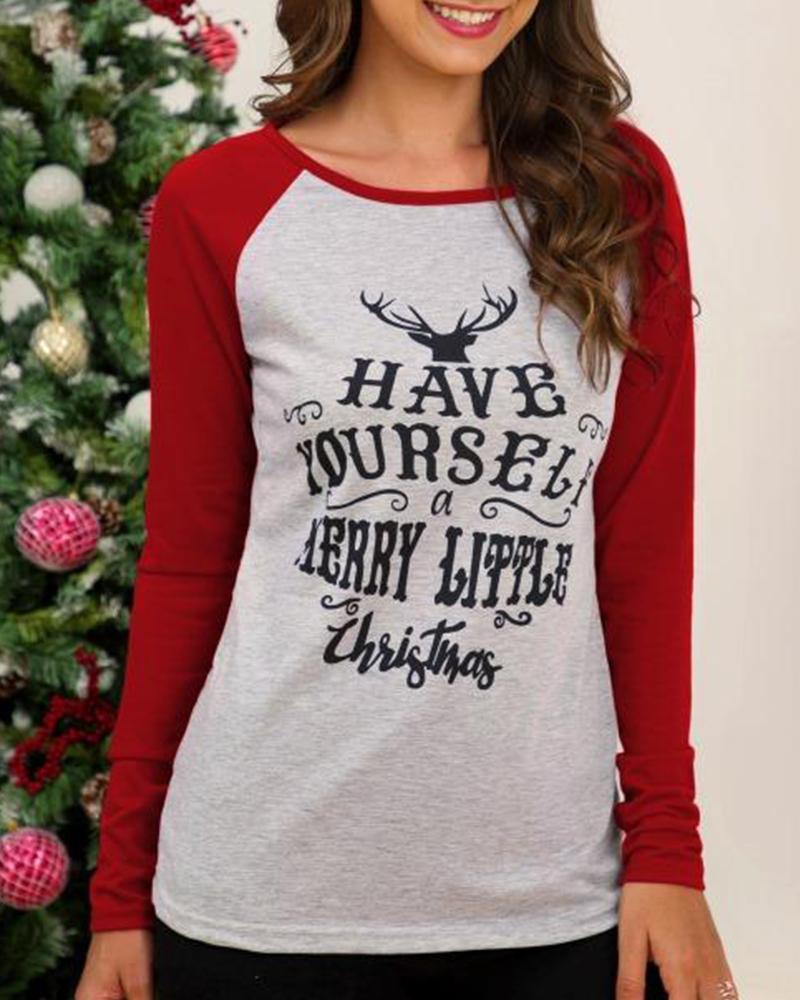 Outlet26 Little Christmas Long Sleeve Top red