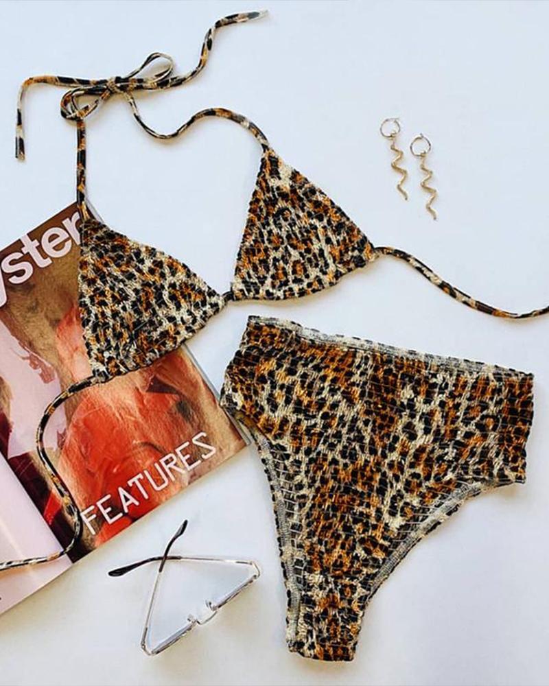 Leopard Triangle Bikini Set