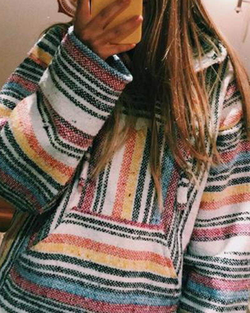 Styleful Stripes Oversized Hoodie