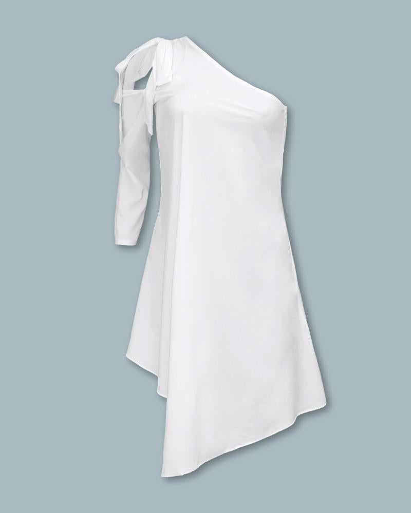 Cutout One Sleeve Irregular Hem Casual Dress