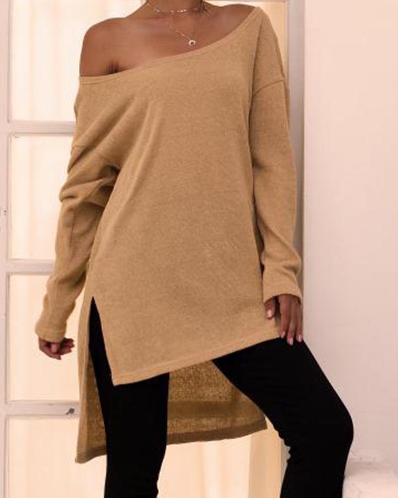 Casual One Shoulder Loose Sweater