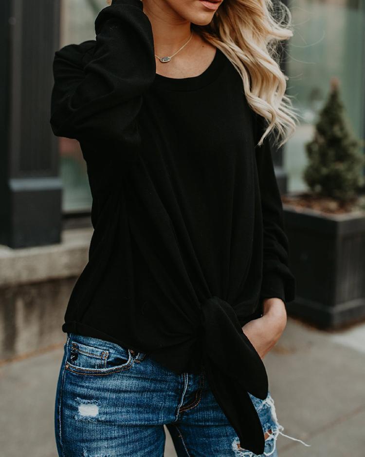 Fashion Knotted Casual Blouse