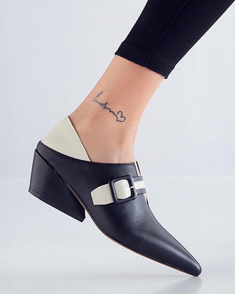 Pointed Toe Heeled Loafers