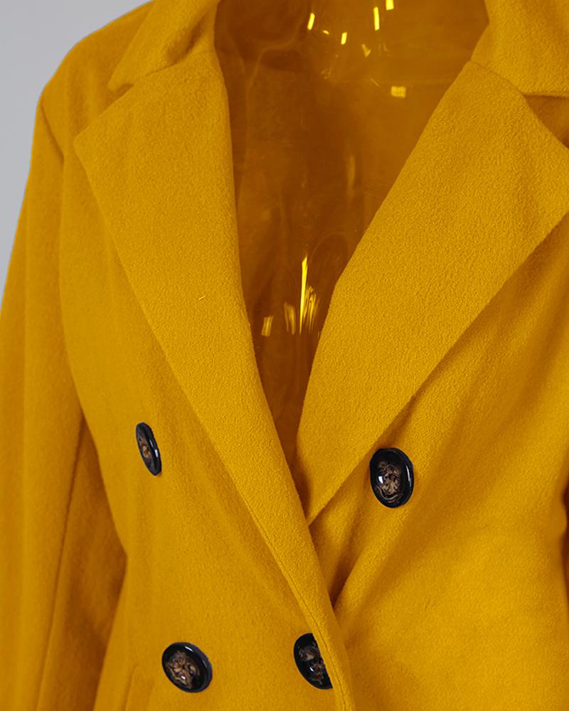 Button Detailed Shawl Collar Coat