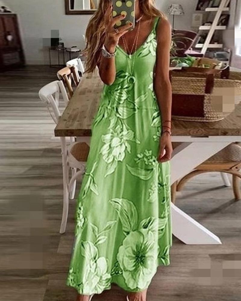 Floral Print Maxi Slip Dress