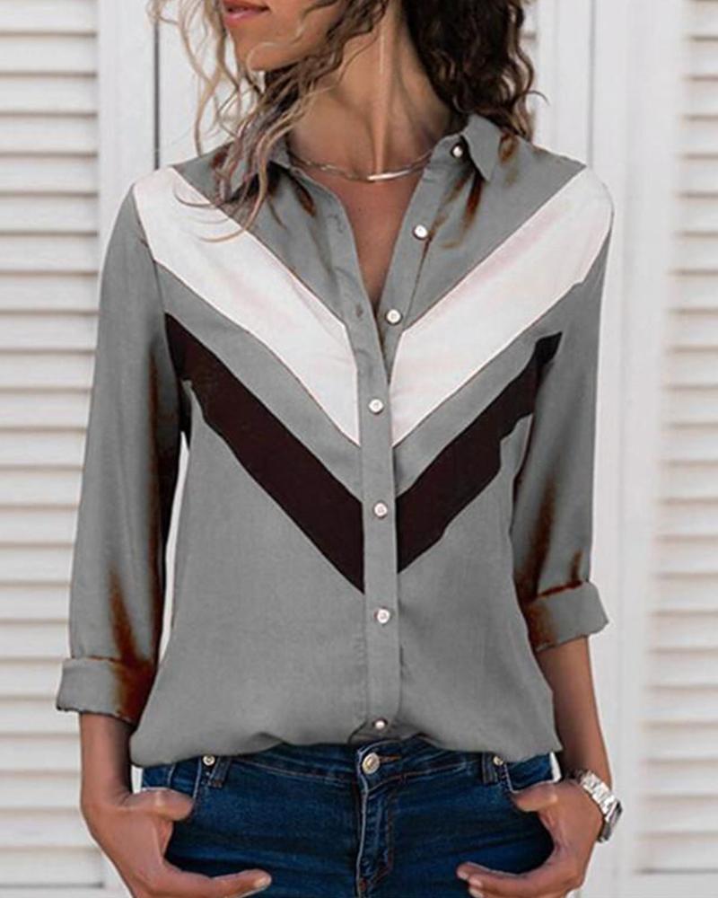 Button-Up Long Sleeve Top