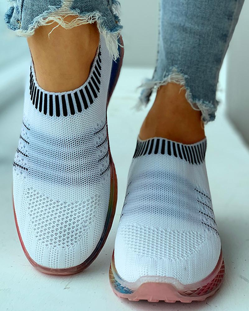 Striped Breathable Casual Sneakers
