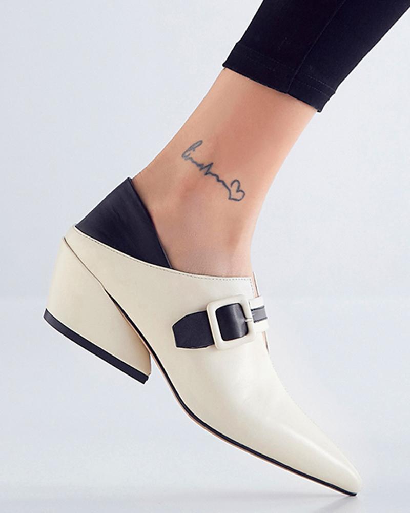 Pointed Toe Heeled Loafers